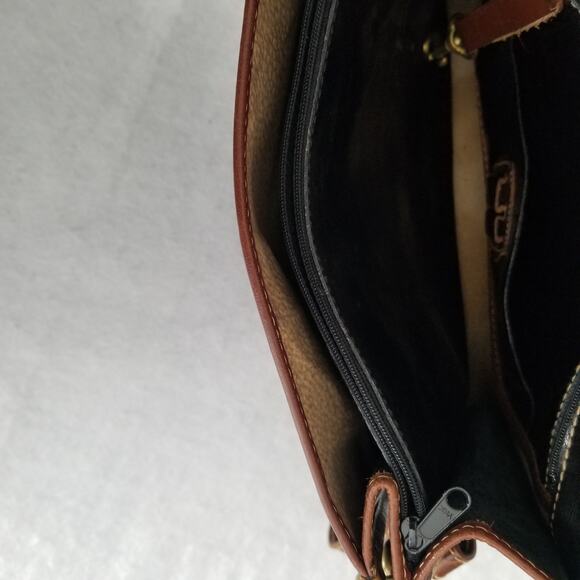 Brahmin Black Brown Leather Crocodile Embossed Top Handle Satchel Bag - Vintage - Picture 14 of 16